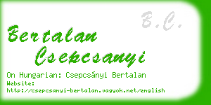 bertalan csepcsanyi business card