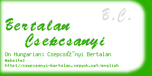 bertalan csepcsanyi business card